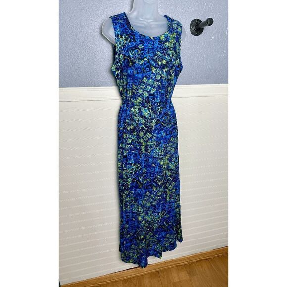 Maren Women's Sleeveless Back Slit Maxi Dress Multicolor - Picture 1 of 11